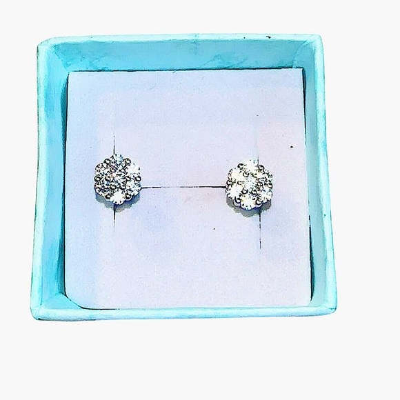 Moissanite Stud Earrings Mens 6mm D Color Sterling Silver - Picture 5 of 7